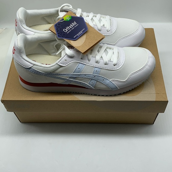 ASICS WOMEN RUNNING SHOES TIGER RUNNER SIZE 8 WHITE/ SKY - Picture 2 of 6